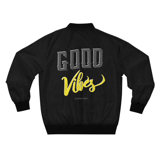 "Good Vibes" Blk Bomber Jacket