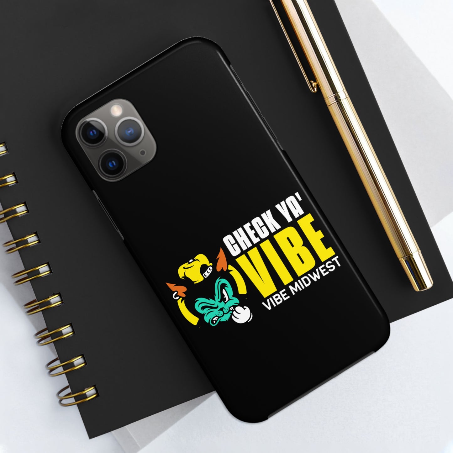 "Check Ya' Vibe" Scrappy Cat  iPhone Phone Case