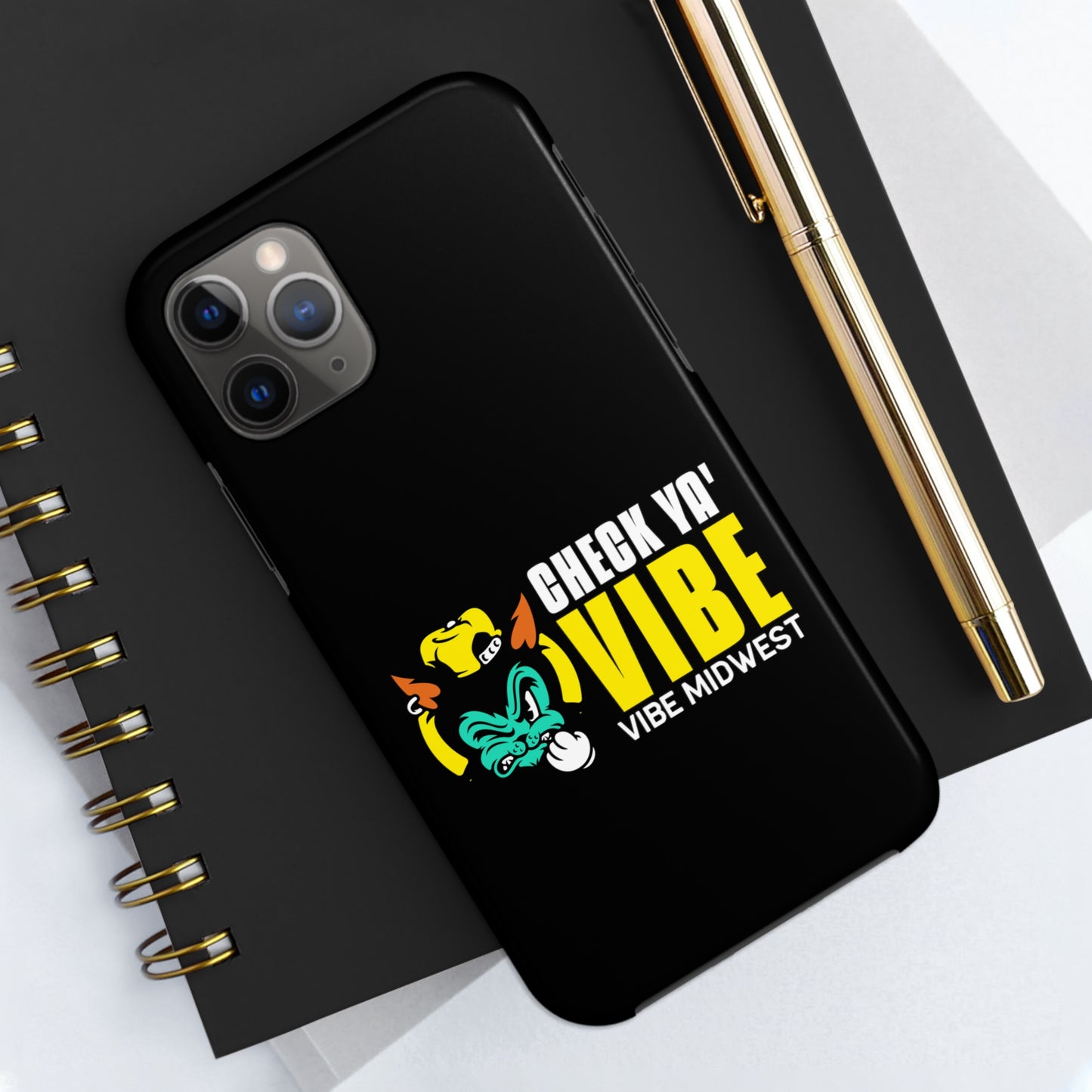 "Check Ya' Vibe" Scrappy Cat  iPhone Phone Case