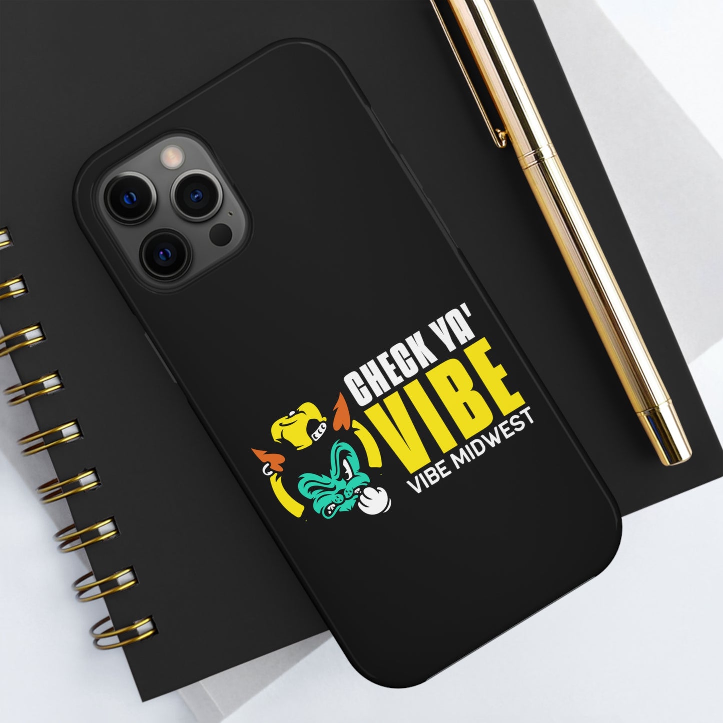 "Check Ya' Vibe" Scrappy Cat  iPhone Phone Case