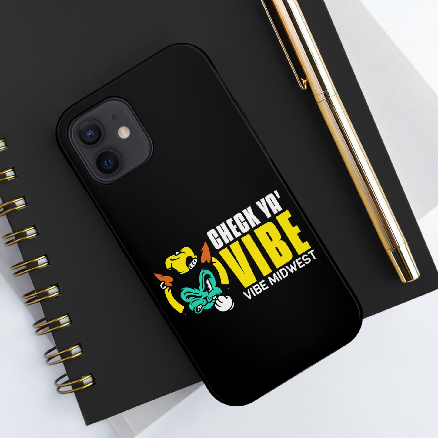 "Check Ya' Vibe" Scrappy Cat  iPhone Phone Case
