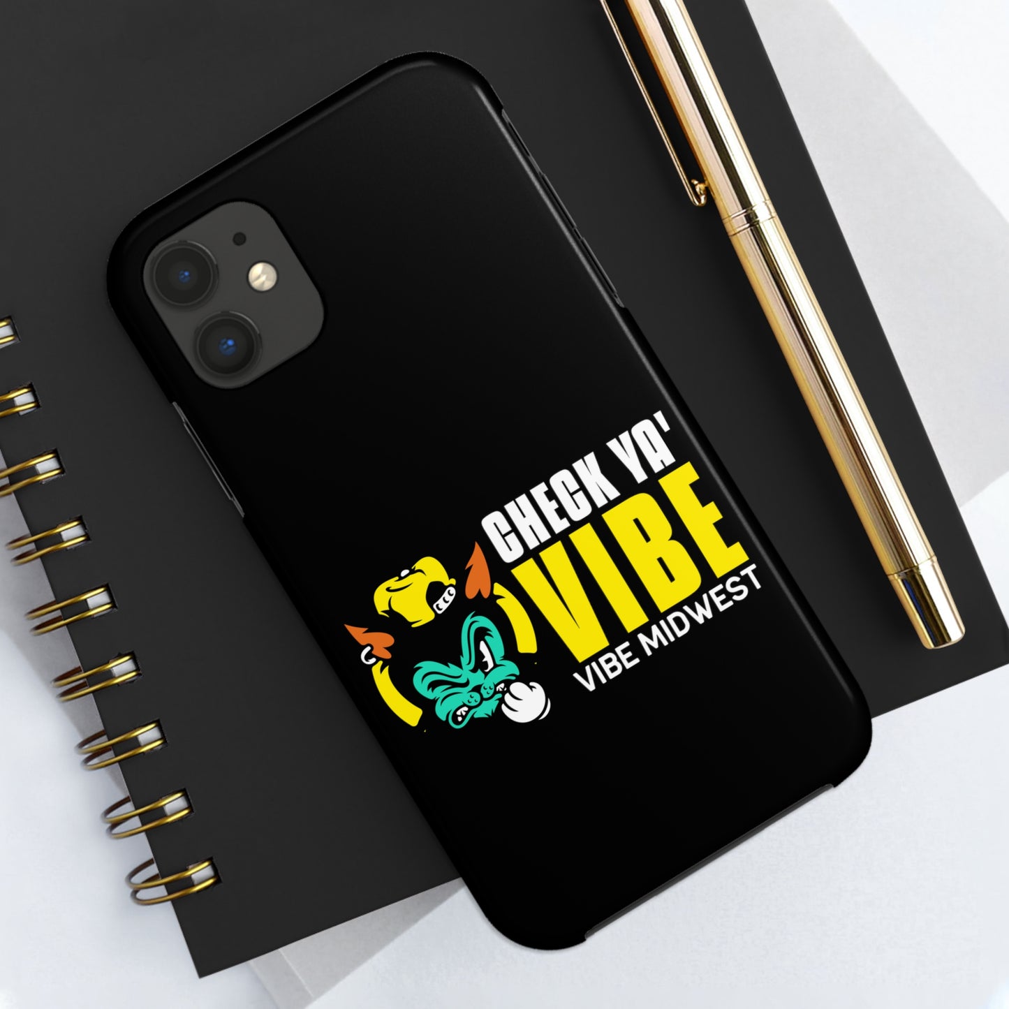 "Check Ya' Vibe" Scrappy Cat  iPhone Phone Case