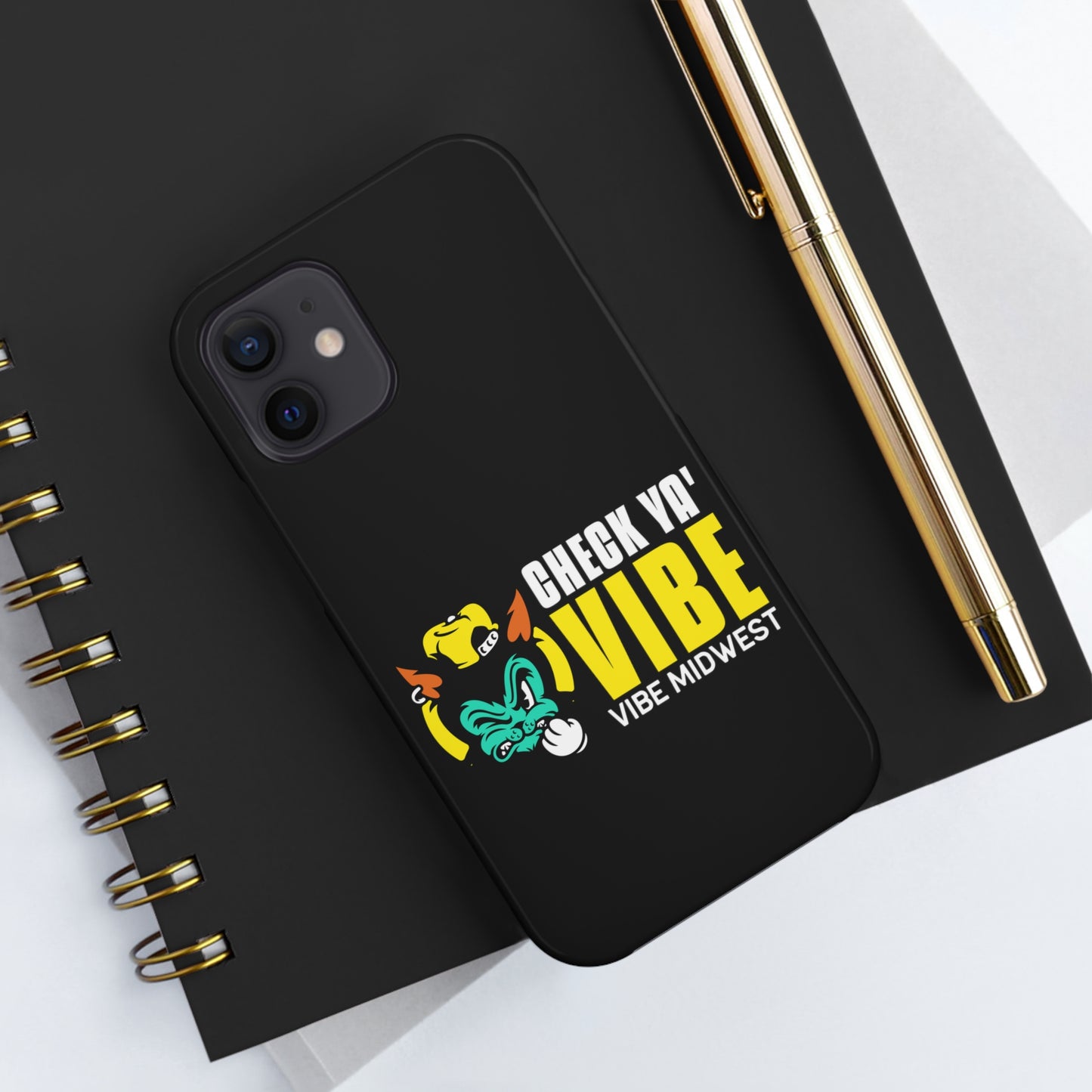 "Check Ya' Vibe" Scrappy Cat  iPhone Phone Case